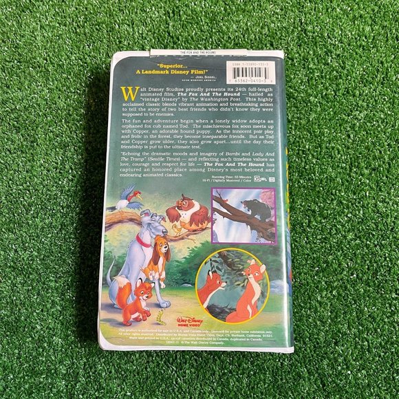 The Fox and The Hound Disney Classic Black Diamond Collection VHS Tested Vintage - Picture 4 of 13